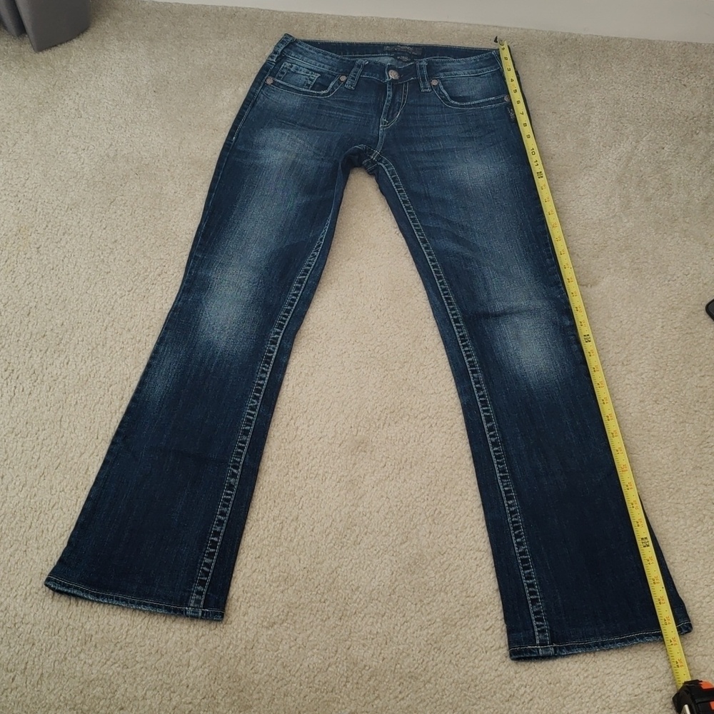 Silver Jeans Aiko Bootcut Women's Blue Denim Low Rise Workwear Y2K Vintage Chic - Picture 5 of 14